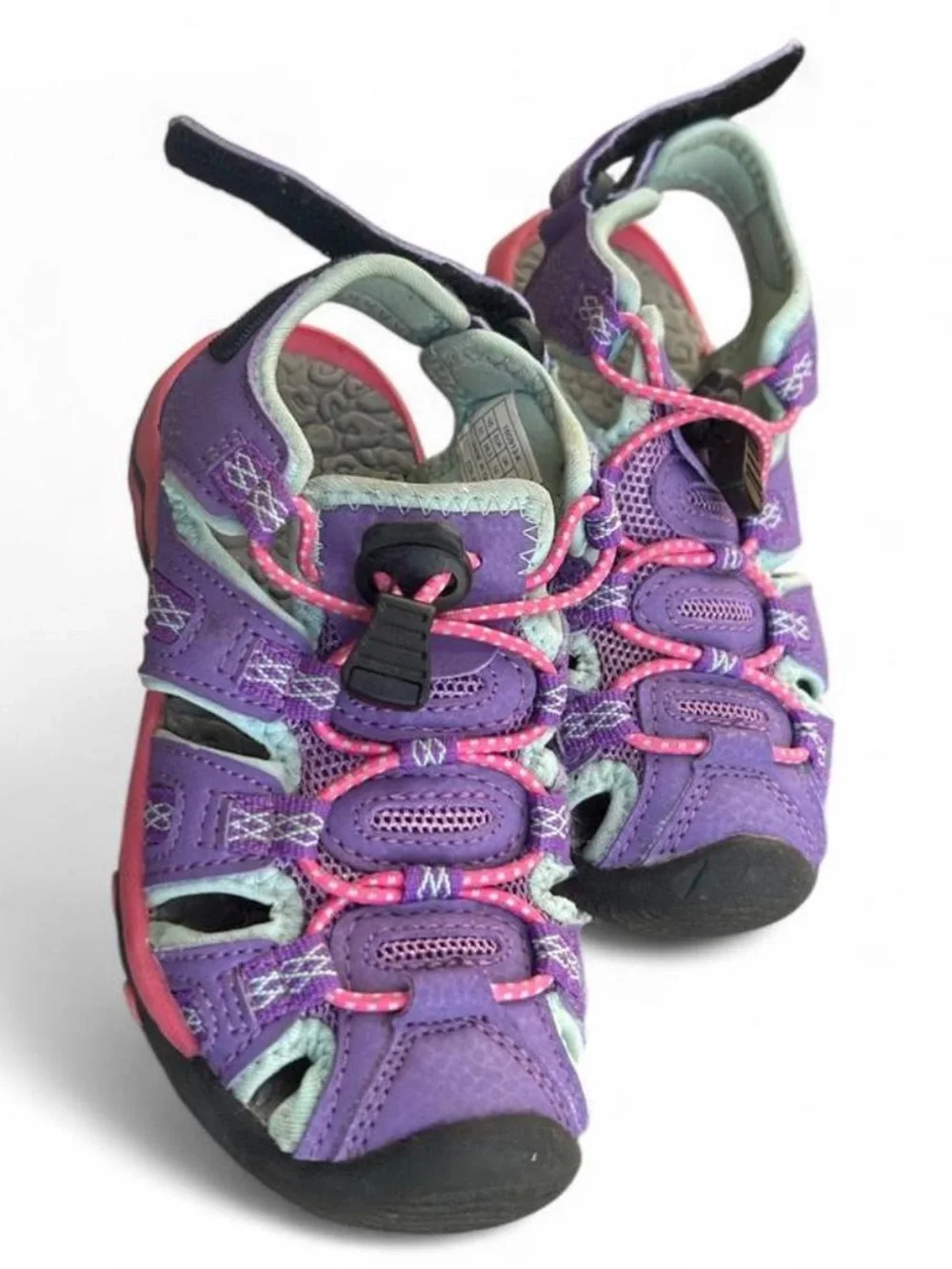 Kids Purple Active Sandals with Pink Accents